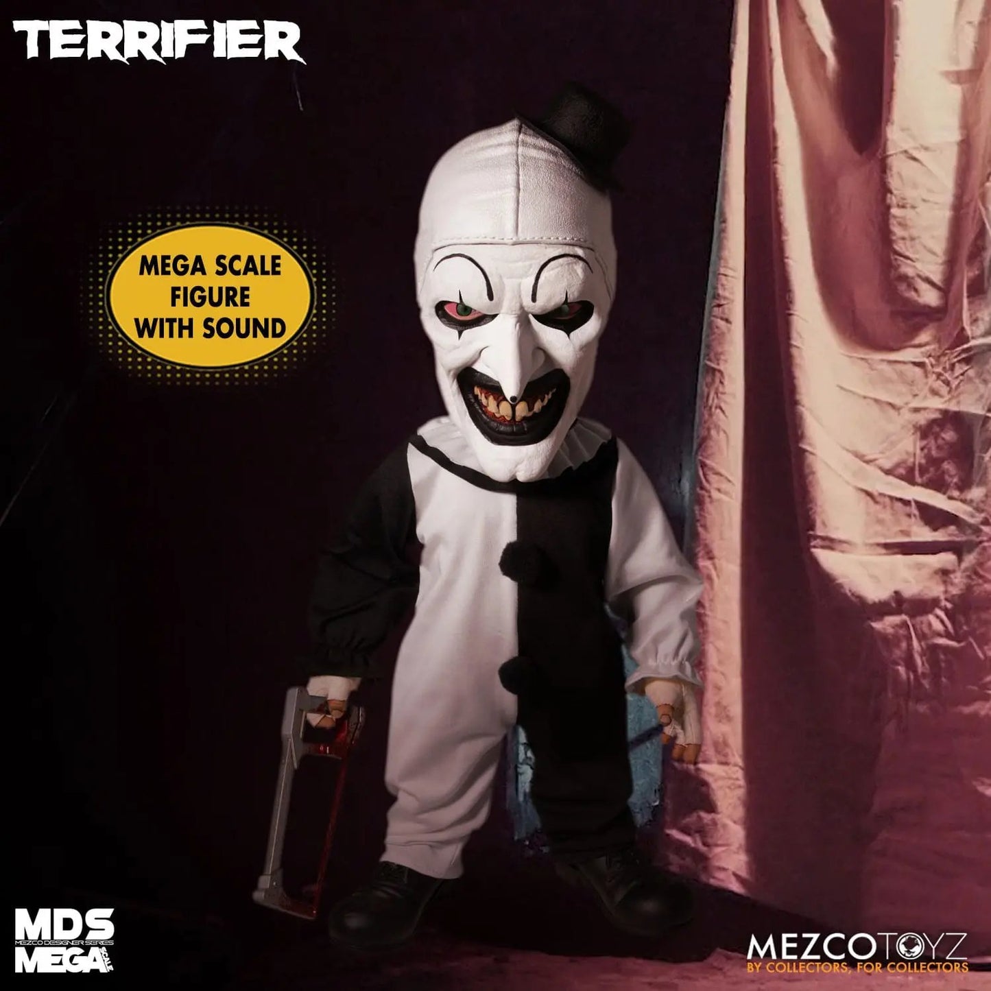 Terrifier poupée MDS Mega Scale Art the Clown with Sound 38cm Mezco Toys