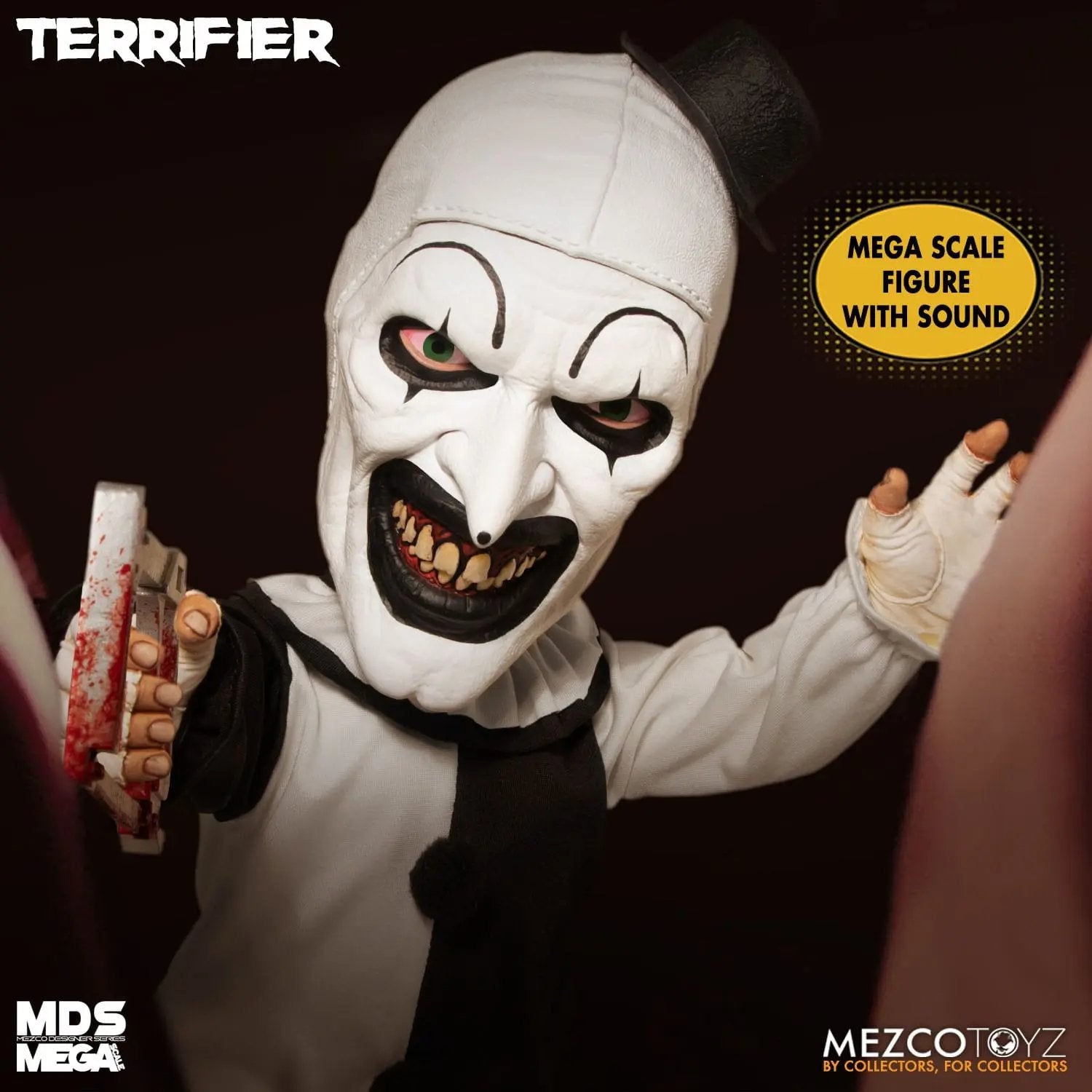 Terrifier poupée MDS Mega Scale Art the Clown with Sound 38cm Mezco Toys