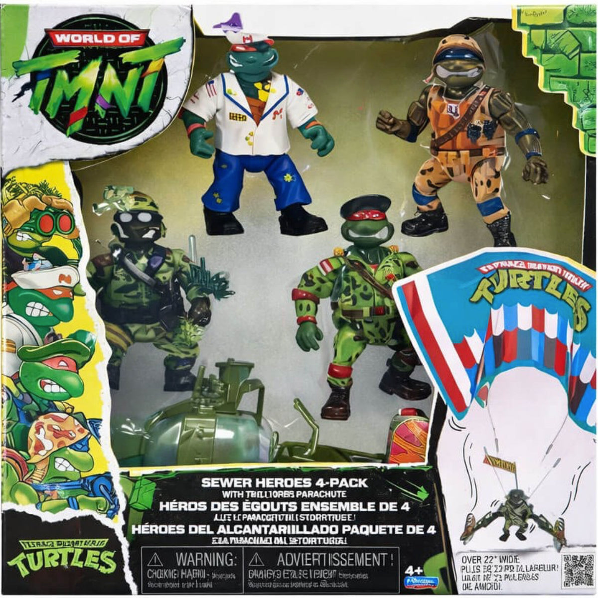 Tortues Ninja Classic figurines pack de 4 Sewer Heroes avec Parachute Playmates