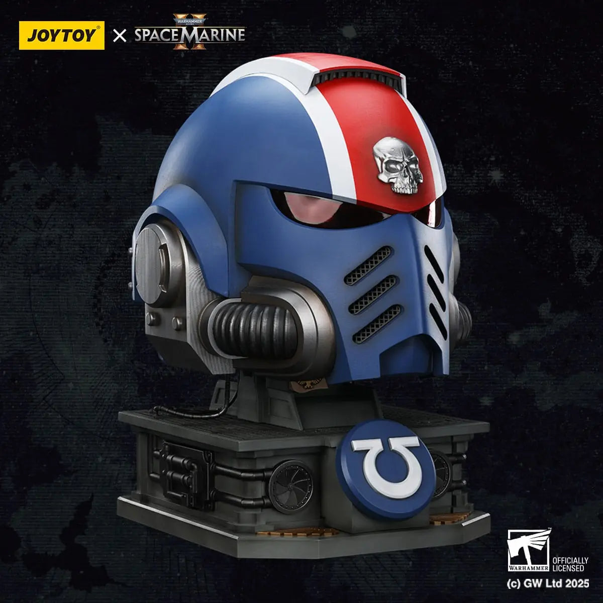 Warhammer 40000 Space Marine 2 replique Ultramarines Lieutenant Titus casque avec présentoir 44 cm - Rue Du Retro