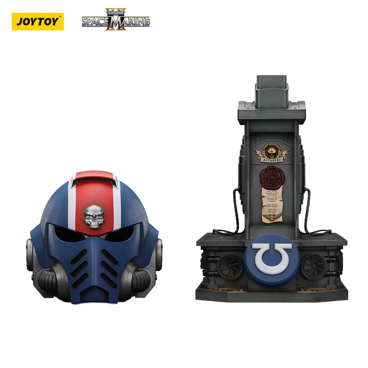 Warhammer 40000 Space Marine 2 replique Ultramarines Lieutenant Titus casque avec présentoir 44 cm - Rue Du Retro