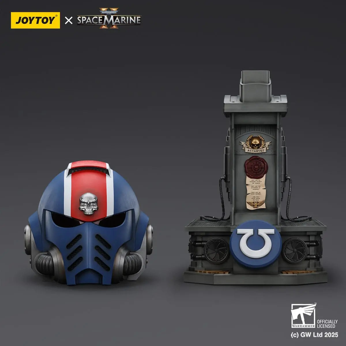 Warhammer 40000 Space Marine 2 replique Ultramarines Lieutenant Titus casque avec présentoir 44 cm - Rue Du Retro