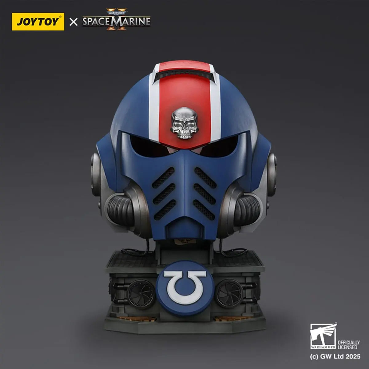 Warhammer 40000 Space Marine 2 replique Ultramarines Lieutenant Titus casque avec présentoir 44 cm - Rue Du Retro