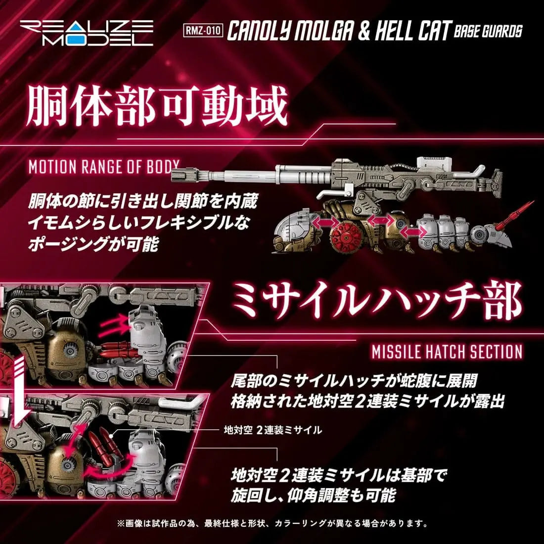 Zoids pack 2 figurines 1/100 Plastic Model Kit RMZ-010 Canoly Molga & Hell Cat Base Guards Sets 20 cm - Rue Du Retro