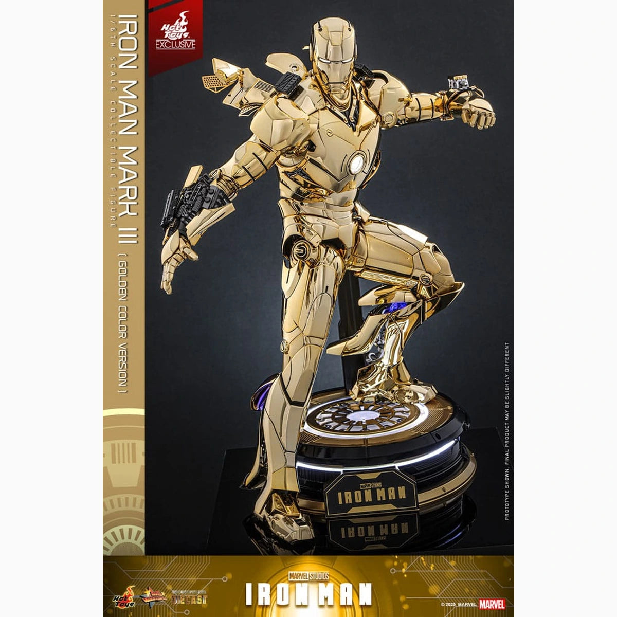 Iron Man figurine Movie Masterpiece Diecast 1/6 Iron Man Mark III (Gold Color Version)  Hot Toys Exclusive 33 cm - Image 3