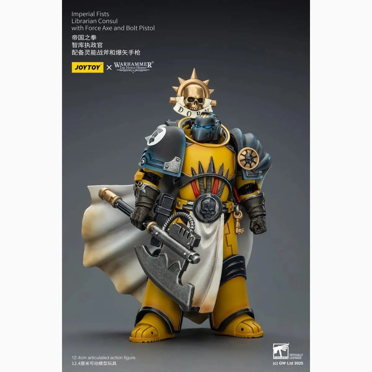 Warhammer Imperial Fists figurine Librarian Consulwith Force Axe and Bolt Pistol 12 cm - Image 6