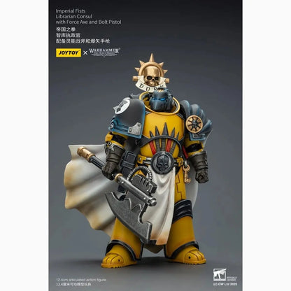 Warhammer Imperial Fists figurine Librarian Consulwith Force Axe and Bolt Pistol 12 cm - Image 6
