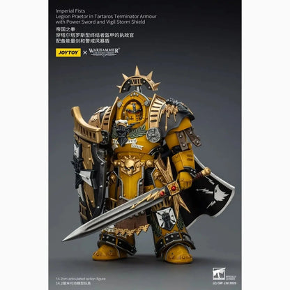 Warhammer Imperial Fists figurine Legion Praetor in Tartaros Terminator Armourwith Power Sword and Vigil Storm Shield 14 cm - Image 5