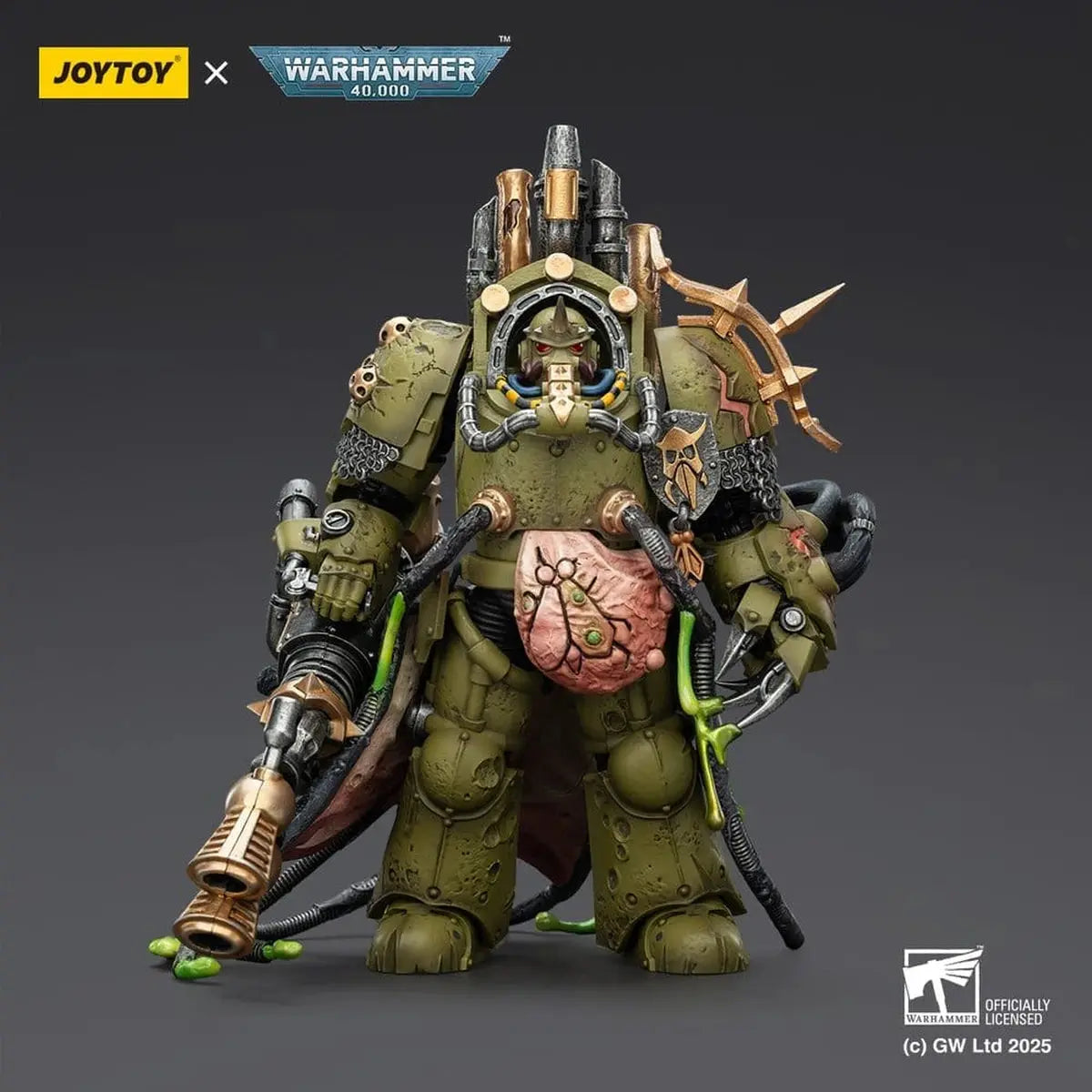 Warhammer 40,000 figurine Death Guard Lord of Virulence with Power Fist and Twin Plague Spewer 14 cm - Image 4