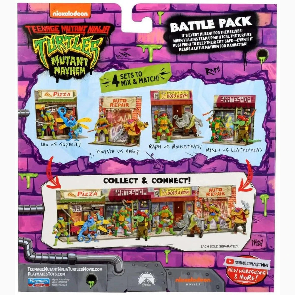 Ninja Turtles: Teenage Years Battle Pack figurines Raphael vs. Rocksteady 11 cm - Image 3