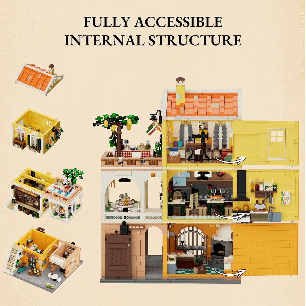Lumibricks Town Life 15010 Italian Homestyle Restaurant - Image 4