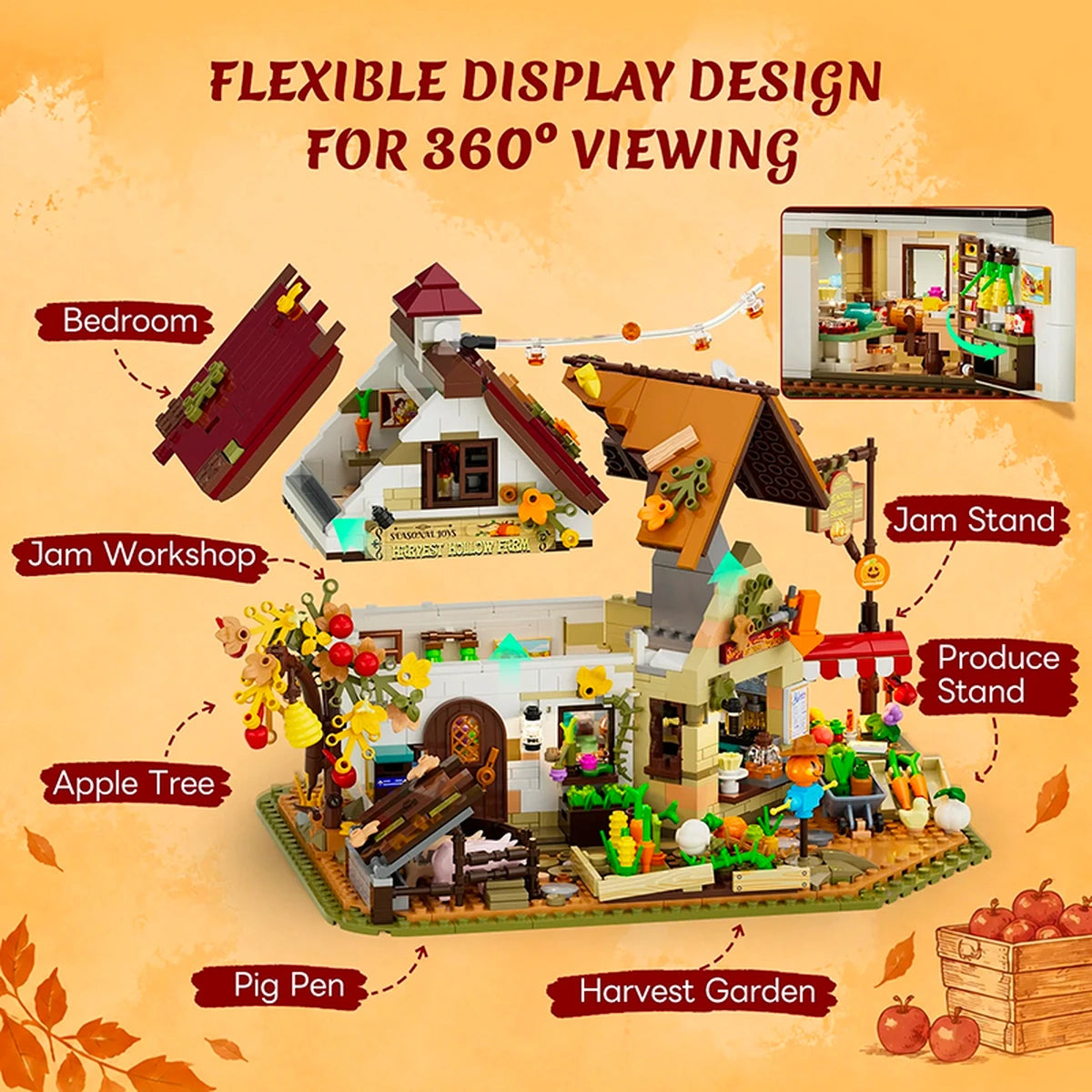 Lumibricks Farm Life 16013 Autumn Farmhouse - Image 4