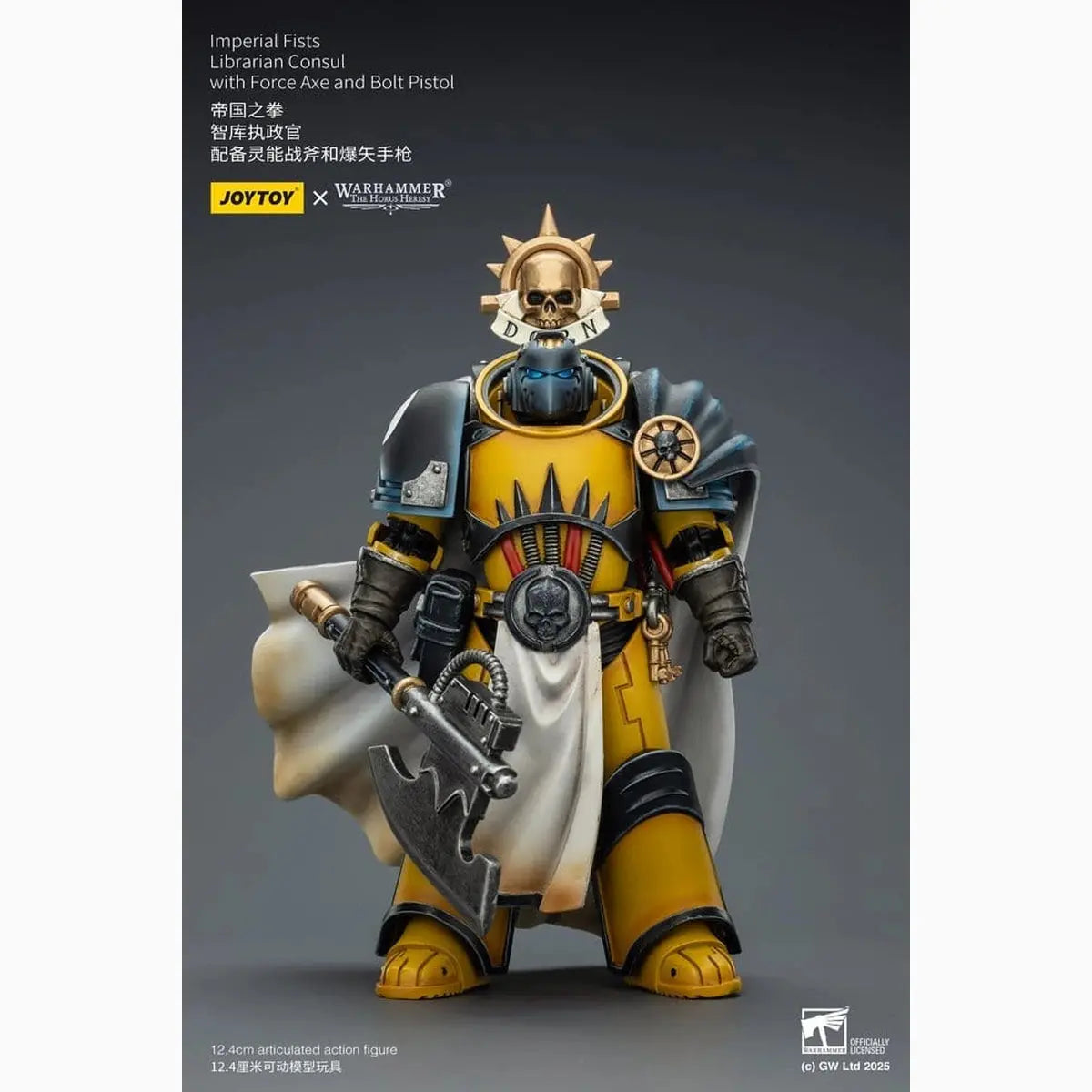 Warhammer Imperial Fists figurine Librarian Consulwith Force Axe and Bolt Pistol 12 cm - Image 5