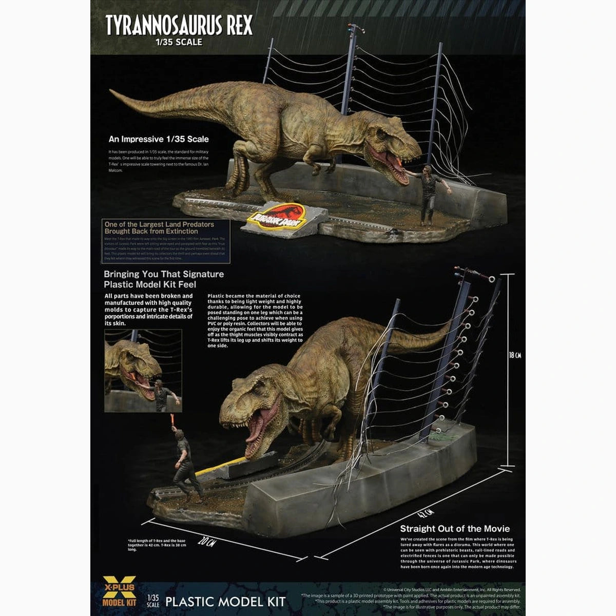 Jurassic Park figurine Plastic Model Kit 1/35 Tyrannosaurus Rex 42 cm - Image 3