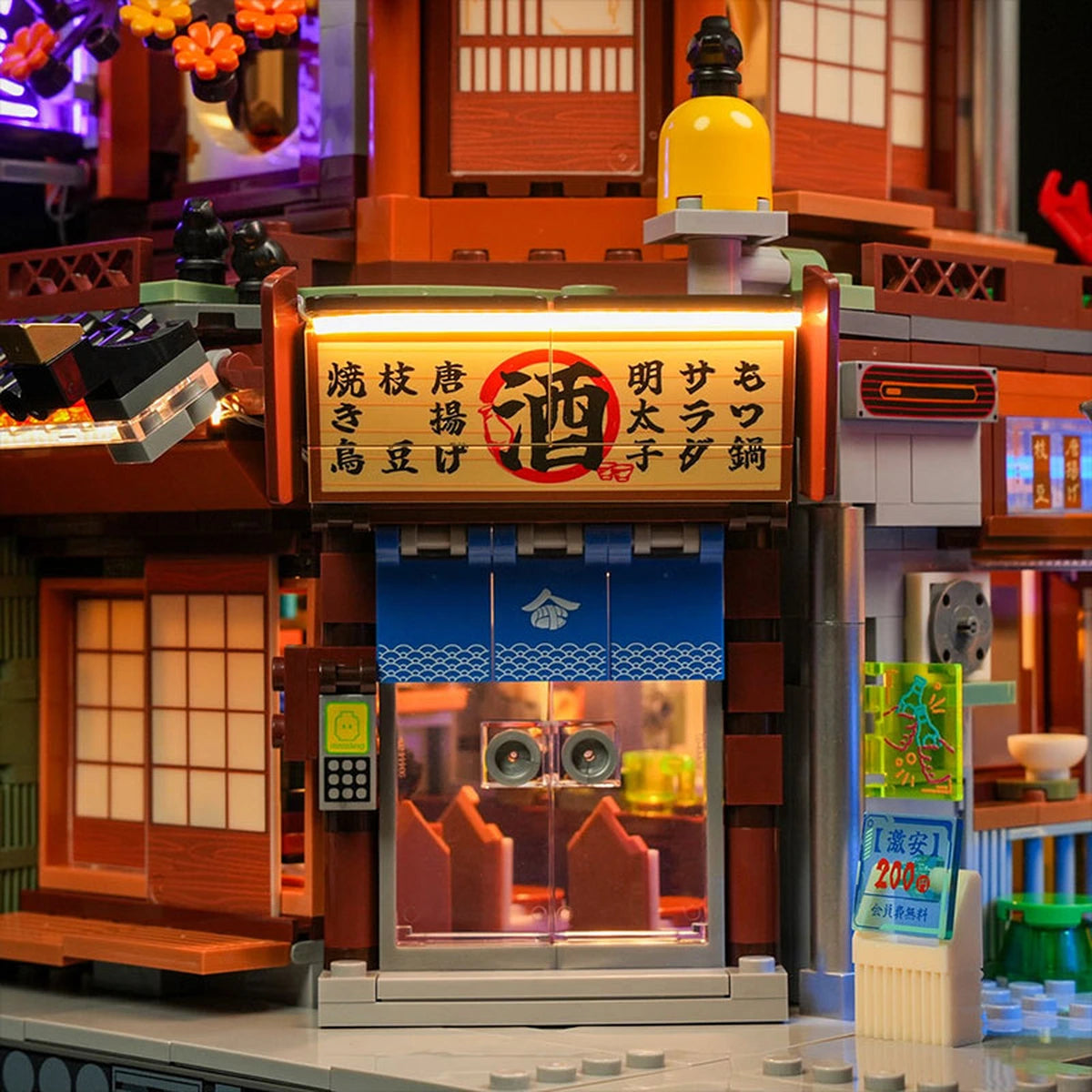 Lumibricks Cyberpunk Neoncity 17004 Japanese Izakaya - Image 2