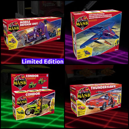 MASK Pack 4 Véhicules : Thunderhawk Condor High Tech Heclicoptere Mobile Defense Unit Limited Edition The Loyal Subjects