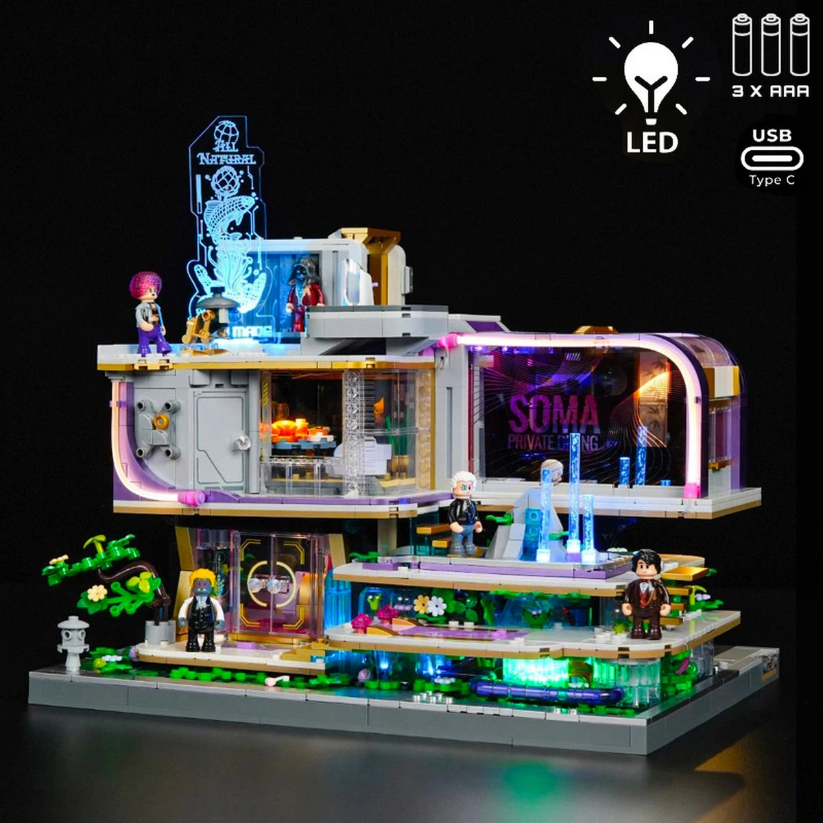 Lumibricks Cyberpunk Neoncity 17013 Neon Elite Louge - Image 1