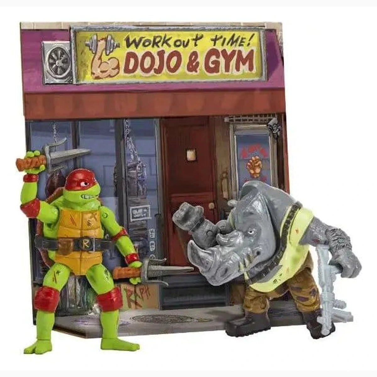 Ninja Turtles: Teenage Years Battle Pack figurines Raphael vs. Rocksteady 11 cm - Image 1