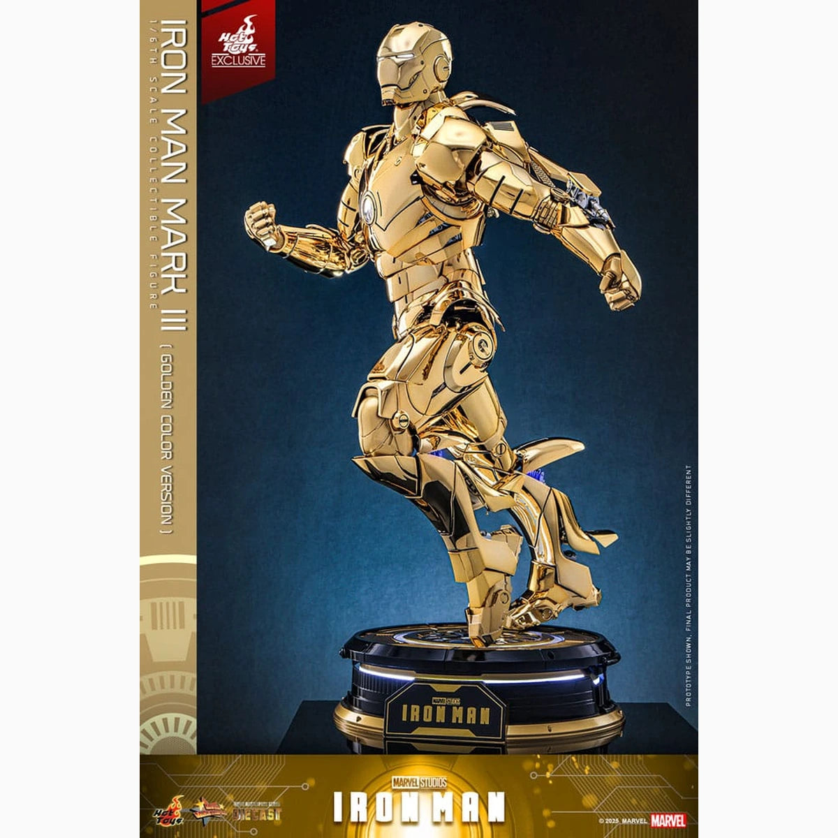 Iron Man figurine Movie Masterpiece Diecast 1/6 Iron Man Mark III (Gold Color Version)  Hot Toys Exclusive 33 cm - Image 4