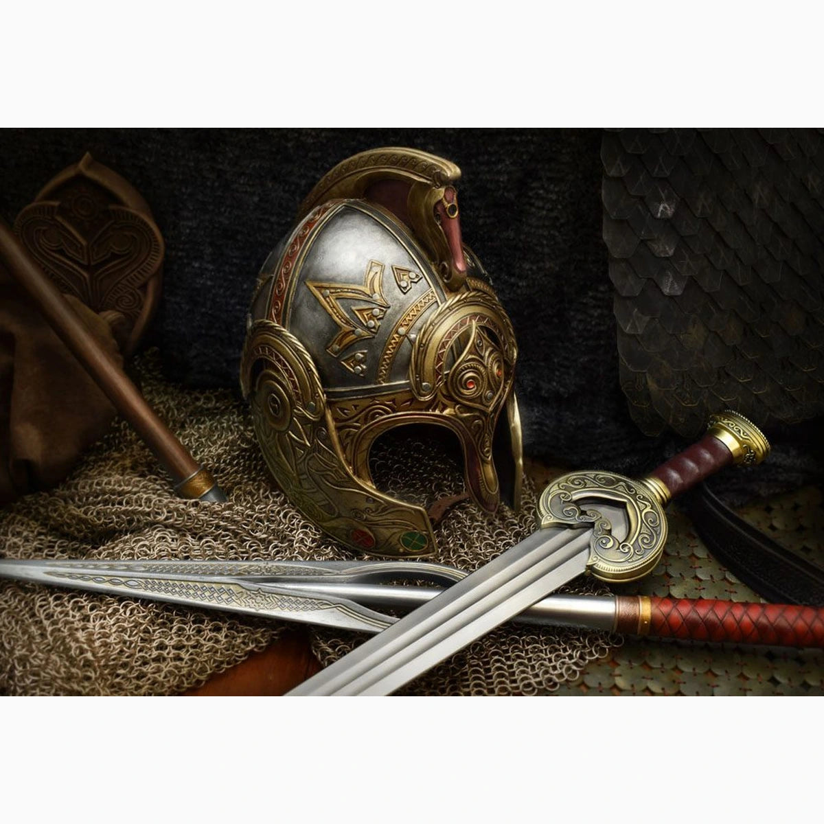Le Seigneur des Anneaux réplique 1/1 casque Théoden - Image 3