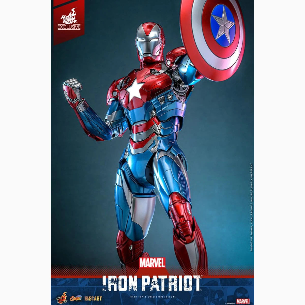 Marvel figurine Comic Masterpiece Diecast 1/6 Iron Patriot Hot Toys Exclusive 32 cm - Image 4