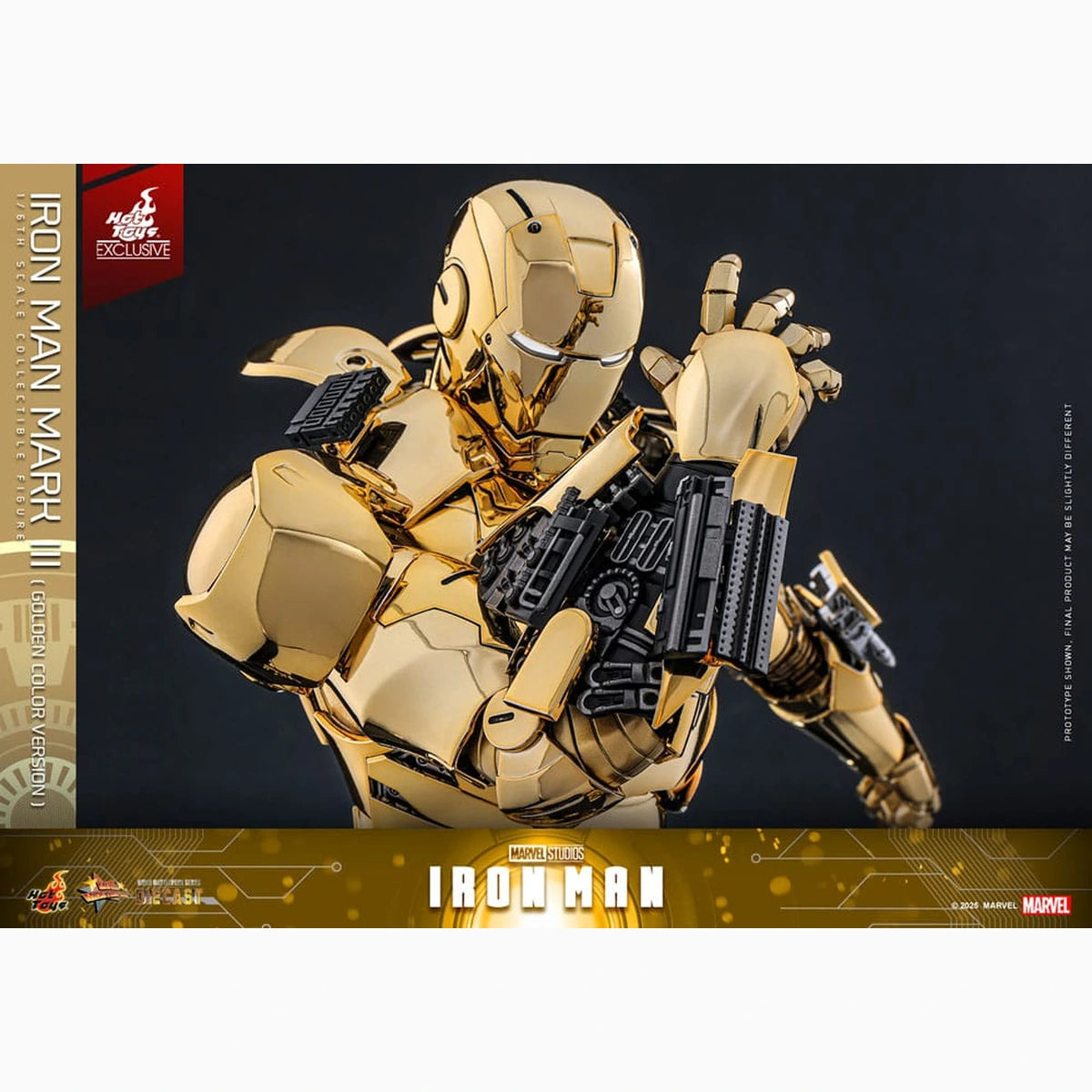 Iron Man figurine Movie Masterpiece Diecast 1/6 Iron Man Mark III (Gold Color Version)  Hot Toys Exclusive 33 cm - Image 5
