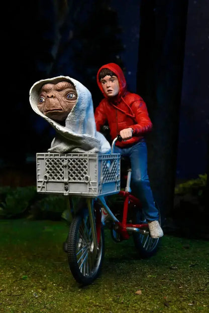 E.T  l'extra-terrestre figurine Elliott & E.T on Bicycle 13cm Neca