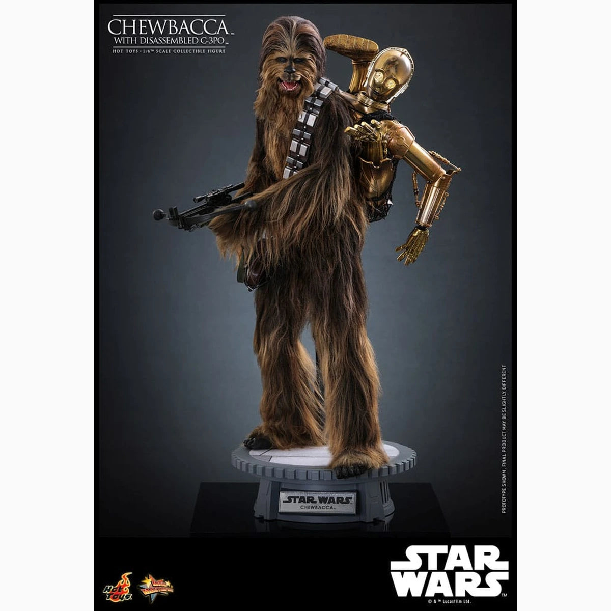Star Wars Episode V figurine Movie Masterpiece 1/6 Chewbacca with Disassembled C-3PO 36 cm - Image 7