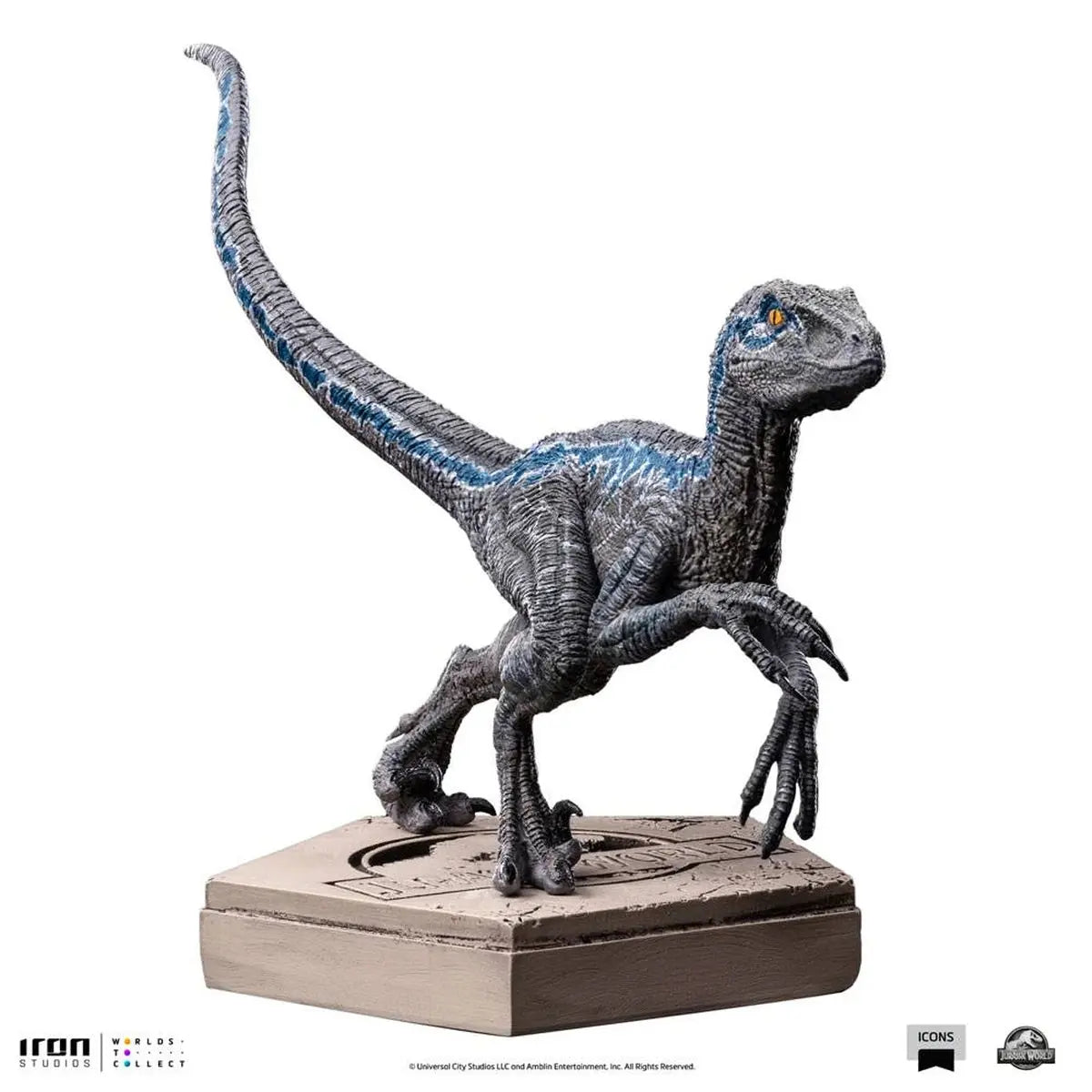 Jurassic World Icons statuette Velociraptor Blue 9 cm - Image 1