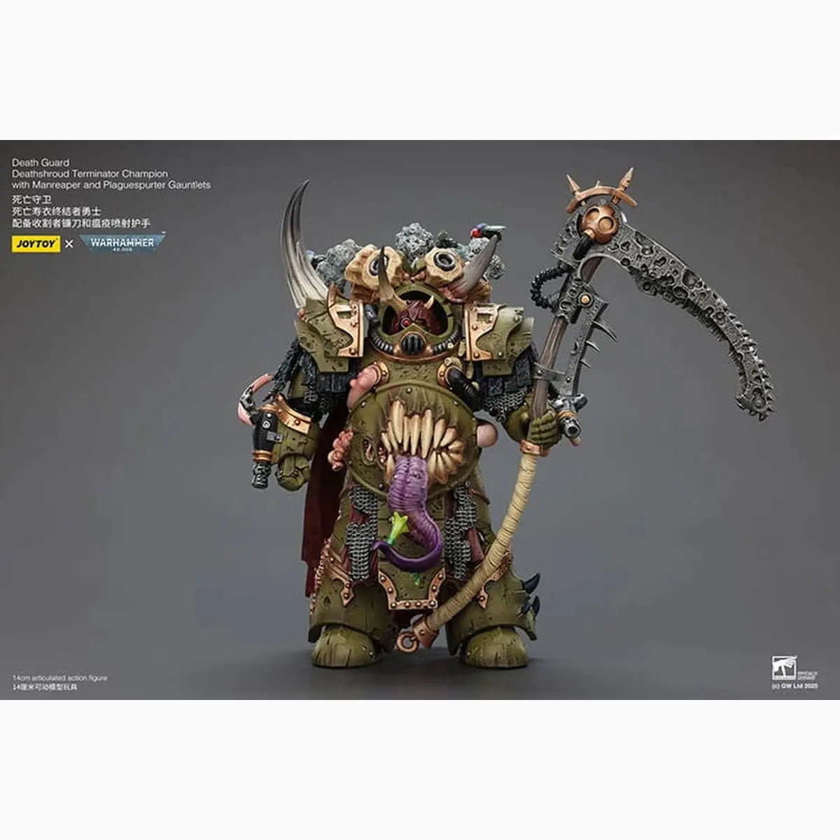 Warhammer 40k figurine 1/18 Death Guard Deathshroud Terminator Champion with Manreaper and Plaguespurter Gauntlets 14 cm - Image 5