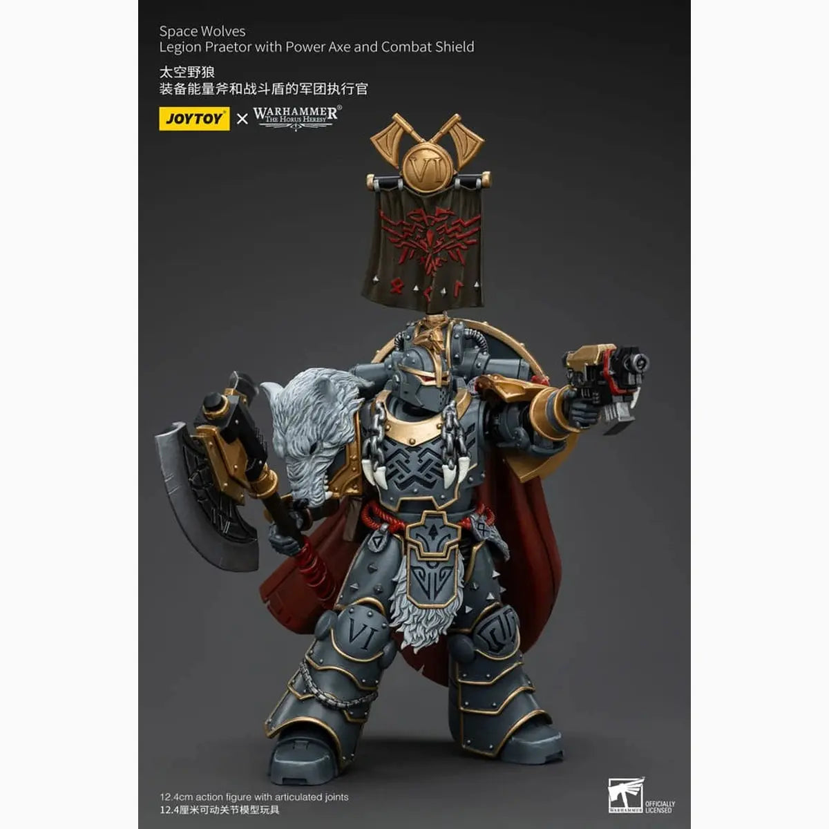 Warhammer The Horus Heresy figurine 1/18 Space Wolves Legion Praetor with Power Axe and Combat Shield 12 cm - Image 6