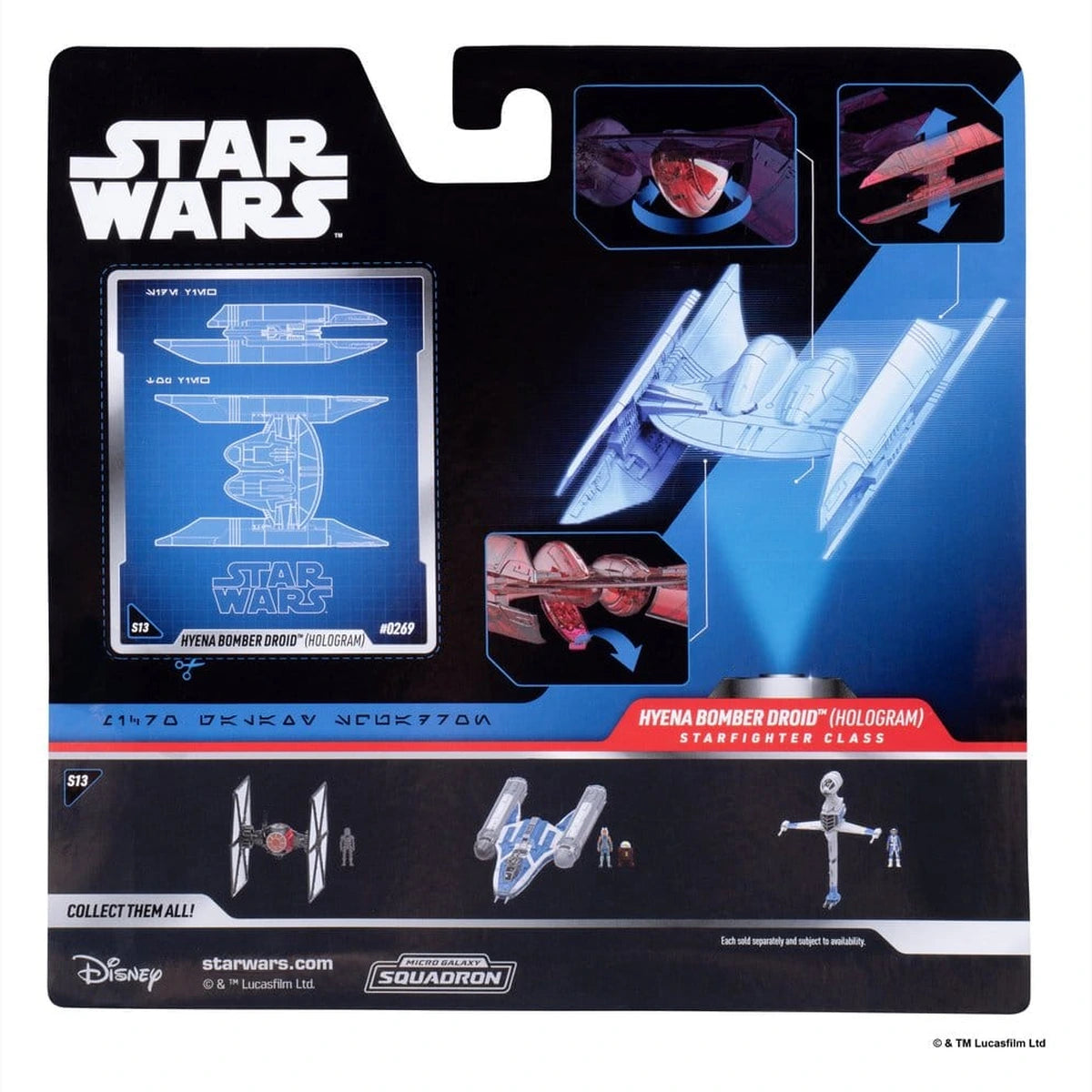 Star Wars Véhicule Moyen & Figurine set Bombardier Hyena (Hologramme Rouge) & Droïde de Combat (Chase) - Image 5