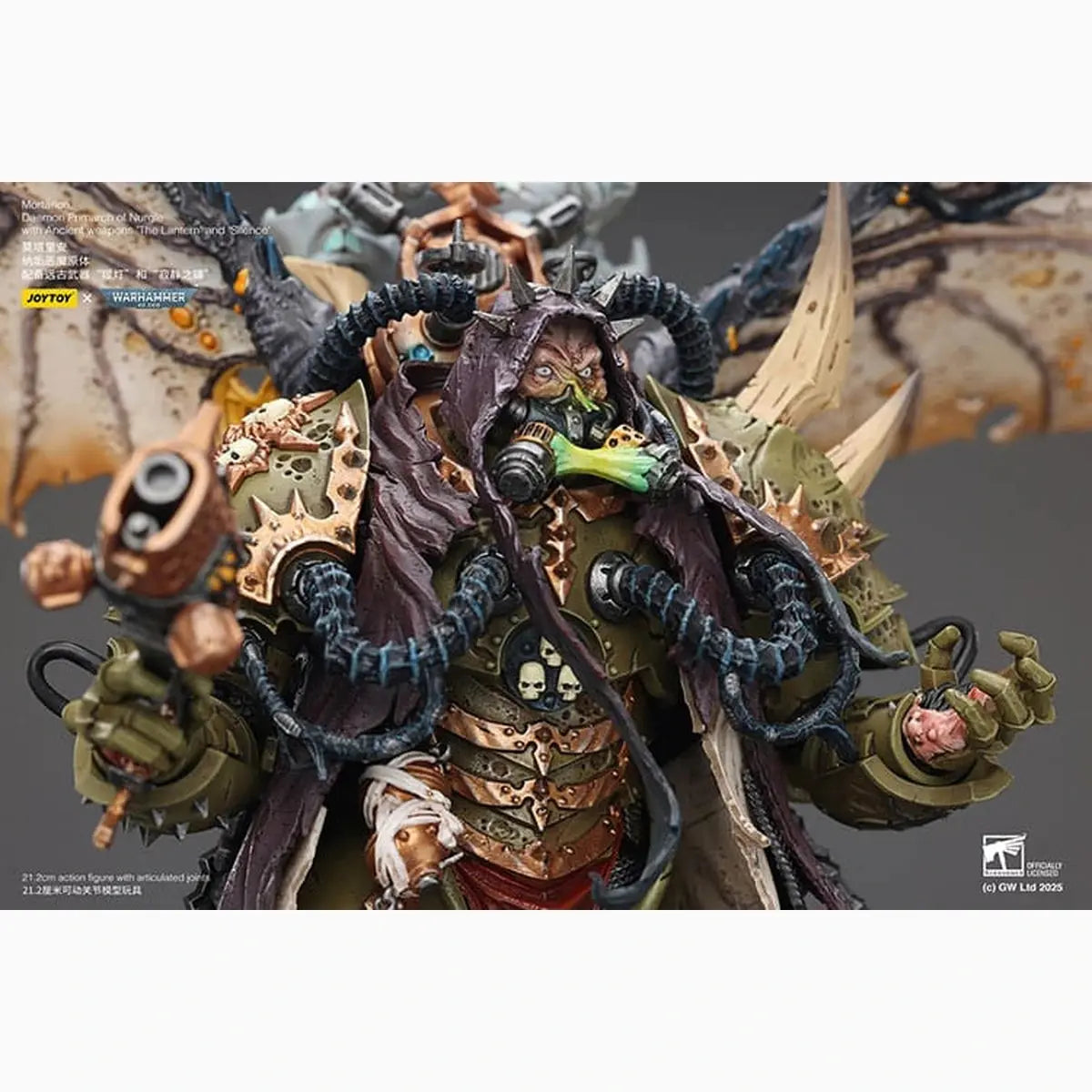 Warhammer 40k figurine 1/18 Mortarion Daemon Primarch of Nurgle with Ancient weapons The Lantern and Silence 21 cm - Image 5
