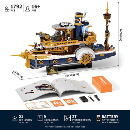 Lumibricks Steampunk World 11016 Steampunk Steamship - Image 4