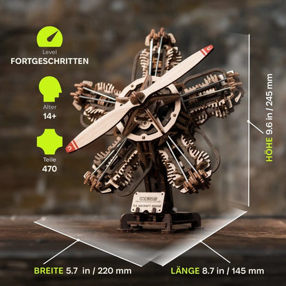 Ugears 3D maquette en bois R-5 Moteur d'avion 25 cm - Image 4