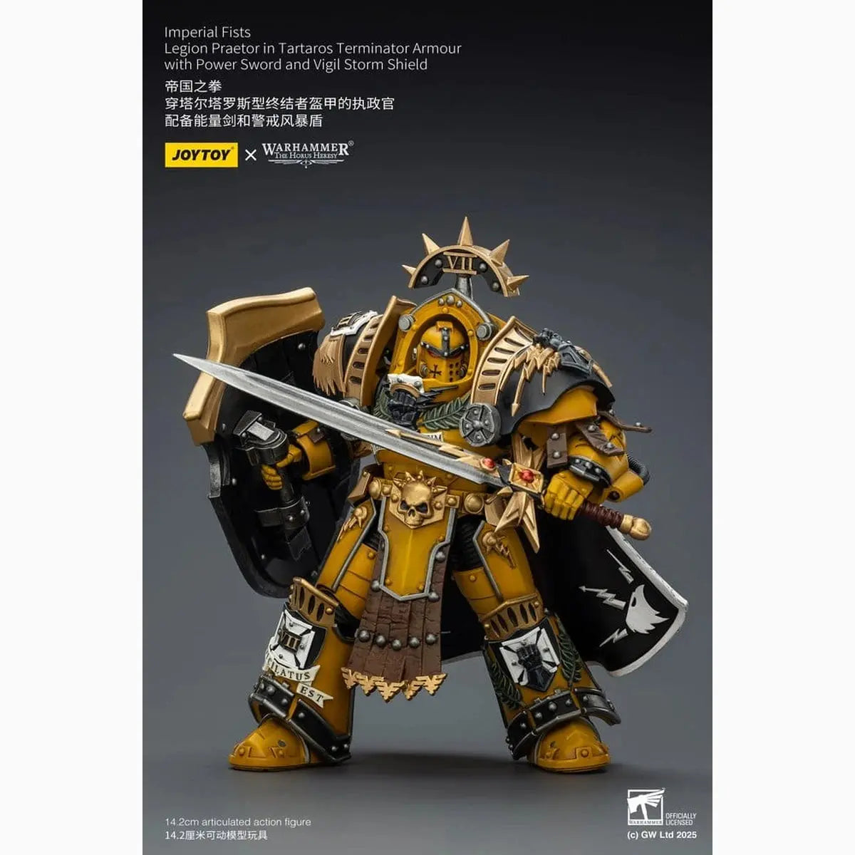 Warhammer Imperial Fists figurine Legion Praetor in Tartaros Terminator Armourwith Power Sword and Vigil Storm Shield 14 cm - Image 7