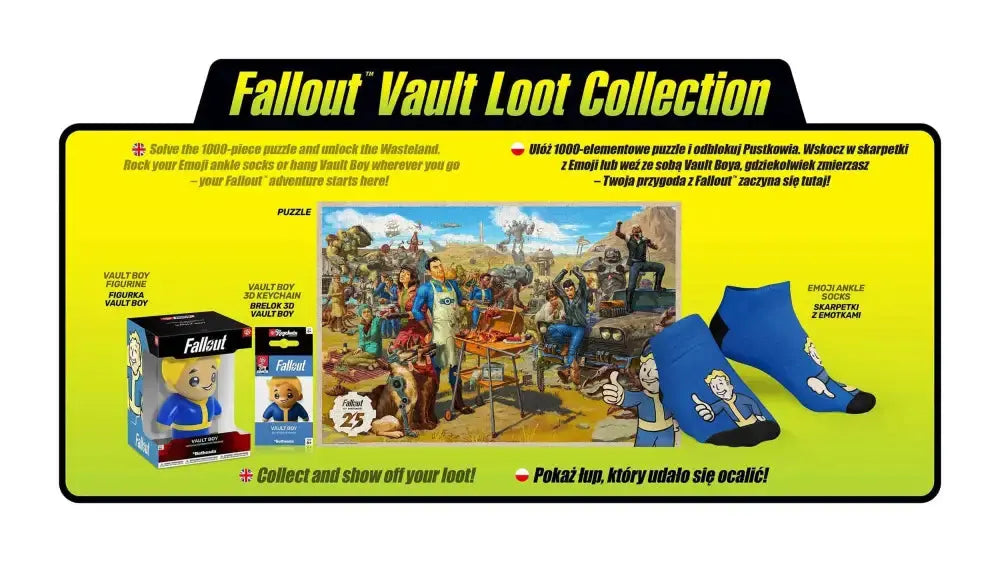Fallout coffret cadeau Fallout Vault Loot Collection (Puzzle, chaussettes, figurine et porte-clés) Good Loot