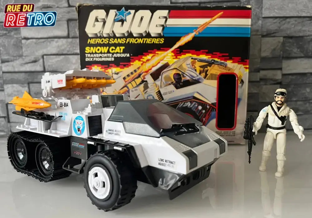 G.I JOE SNOW CAT + FROSBITE 1985 Heros Sans Frontières Boîte FR Figurine et Véhicule pour Figurines