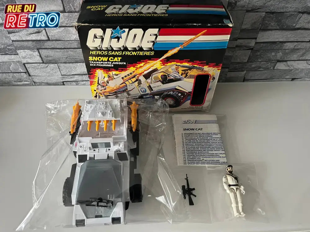 G.I JOE SNOW CAT + FROSBITE 1985 Heros Sans Frontières Boîte FR Figurine et Véhicule pour Figurines