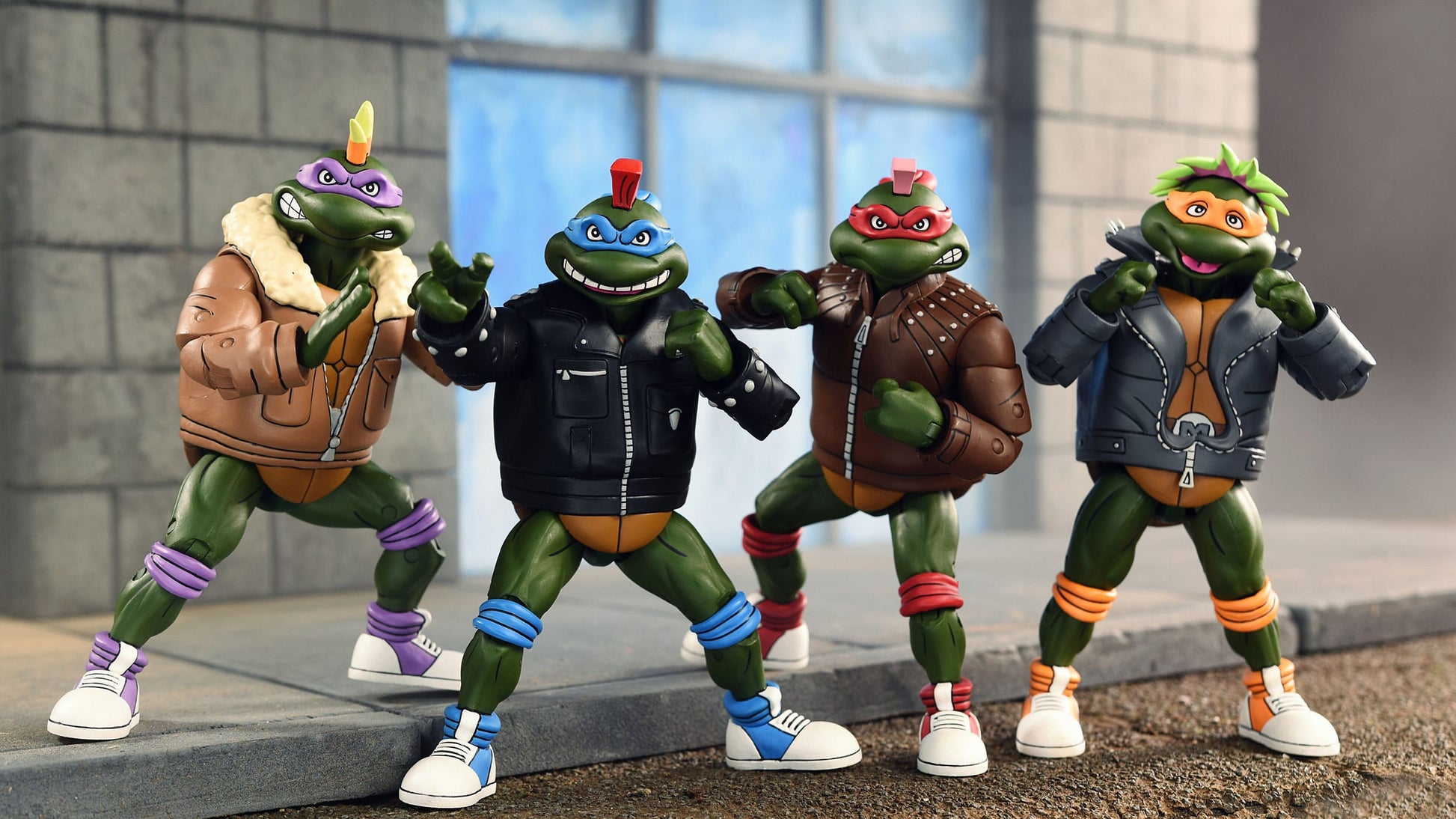 Tortues Ninja Pack de 4 Punk Turtles (Cartoon) figurines 18 cm Neca
