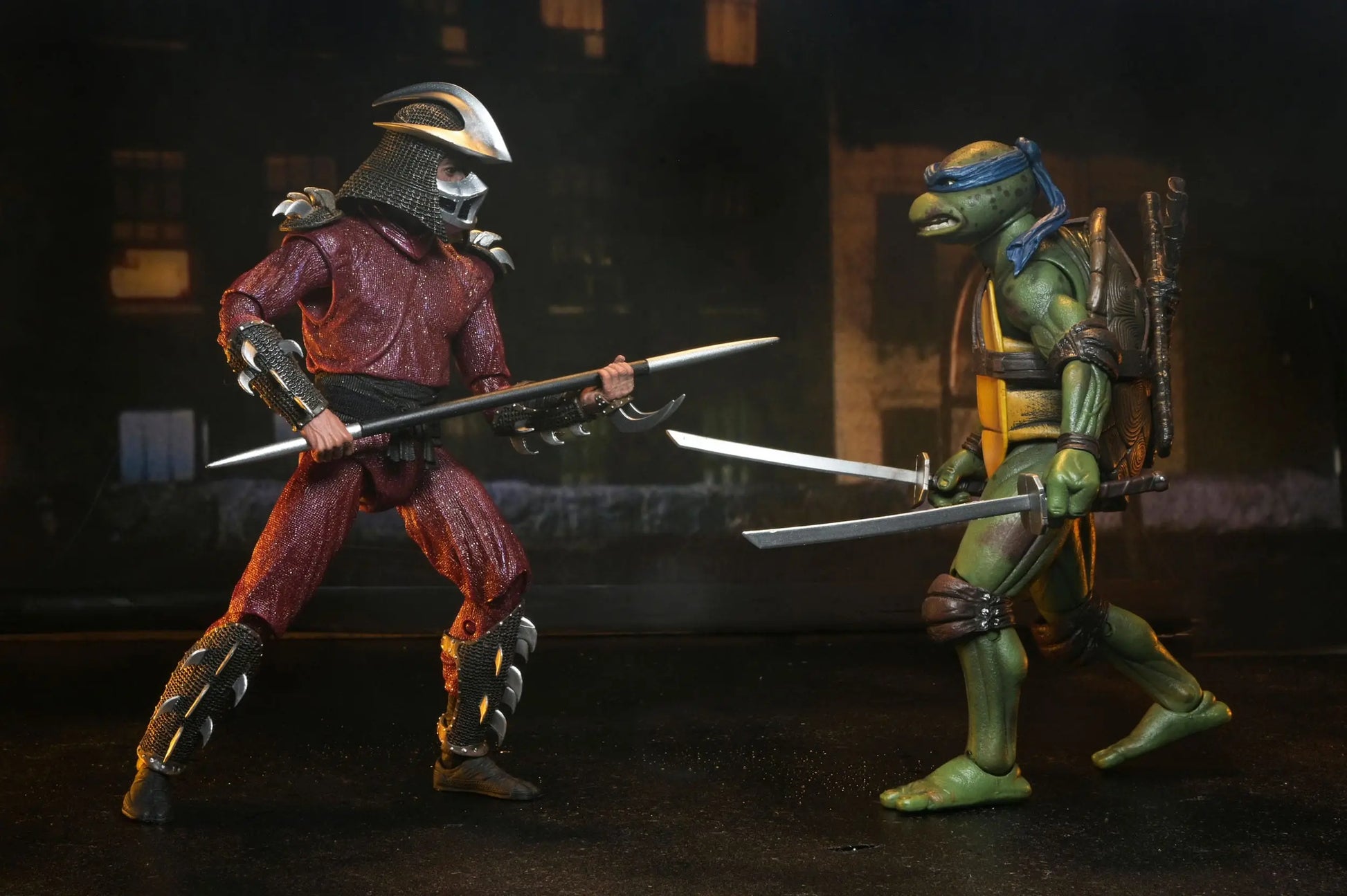 Tortues Ninja Shredder vs Leo (1990 Movie) figurine Roof Top Battle 18 cm Neca