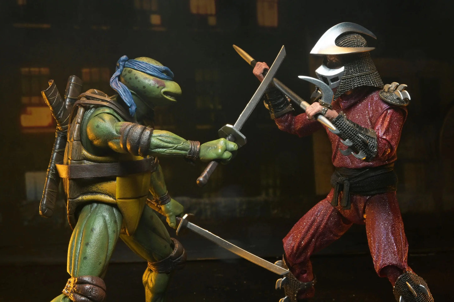 Tortues Ninja Shredder vs Leo (1990 Movie) figurine Roof Top Battle 18 cm Neca