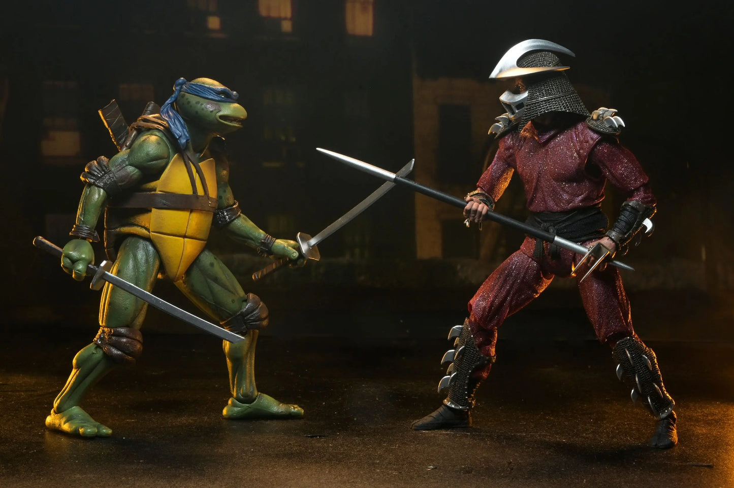 Tortues Ninja Shredder vs Leo (1990 Movie) figurine Roof Top Battle 18 cm Neca