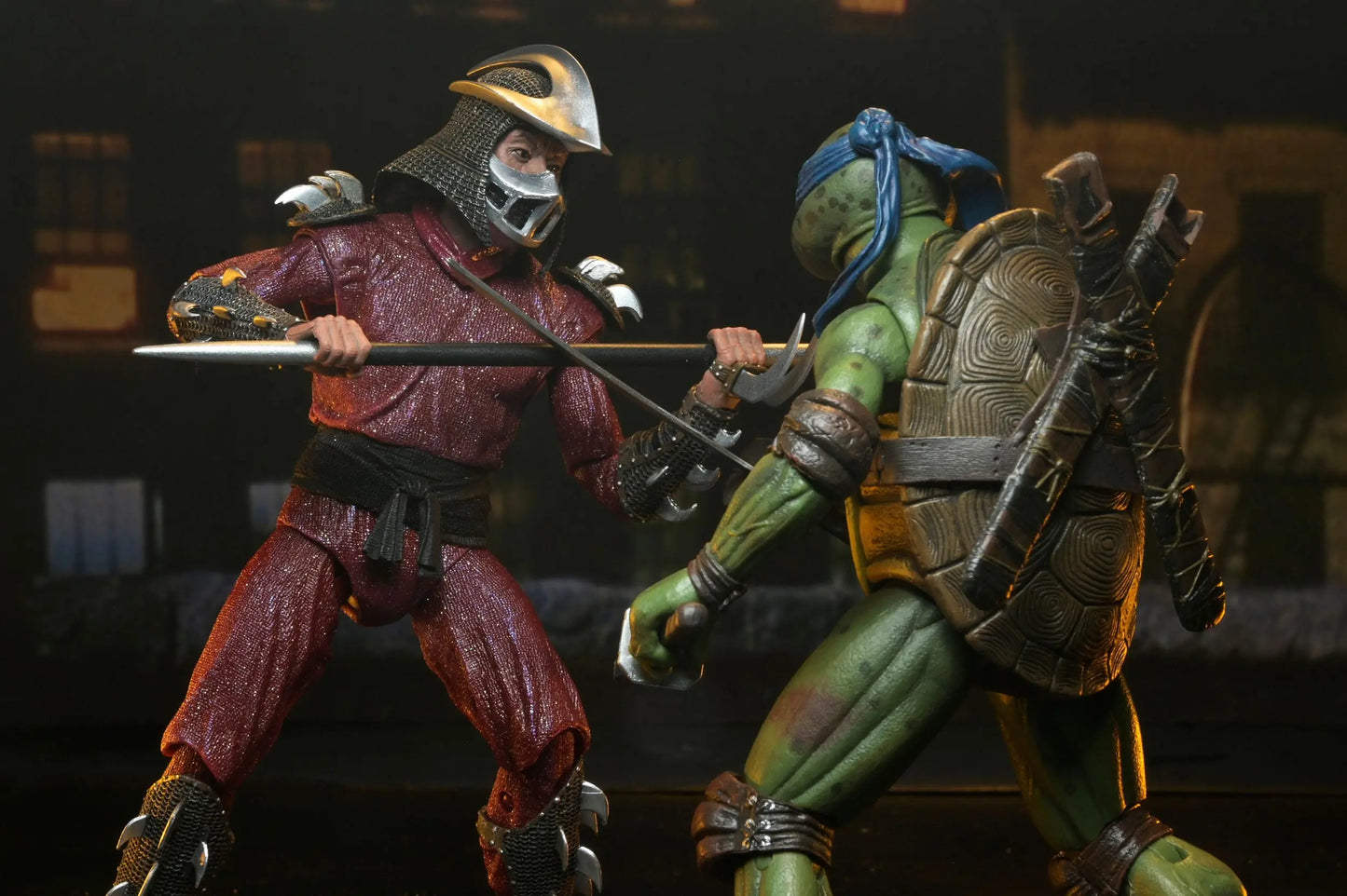 Tortues Ninja Shredder vs Leo (1990 Movie) figurine Roof Top Battle 18 cm Neca