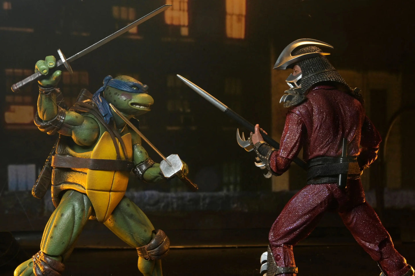 Tortues Ninja Shredder vs Leo (1990 Movie) figurine Roof Top Battle 18 cm Neca