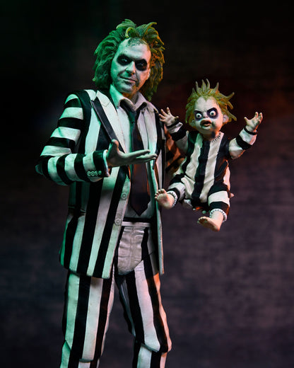 Beetlejuice Beetlejuice figurine 7 Scale Ultimate Striped Suit Beetlejuice 18 cm Neca