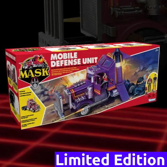 MASK Rhino véhicule Mobile Defense Unit (MDI) + Figurines Scott Trakker & T-BOB SDCC 2025 Exclusive The Loyal Subjects