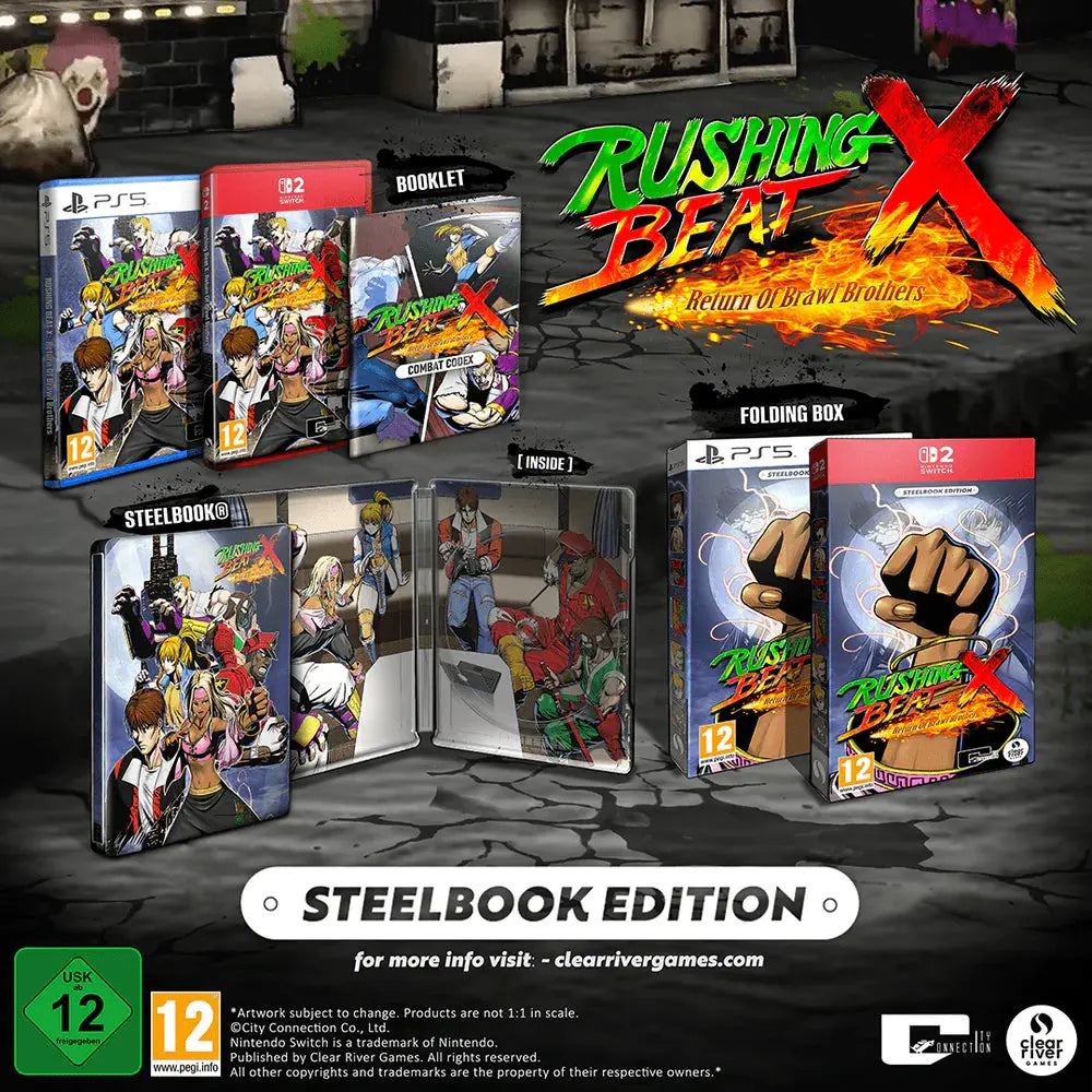 Rushing Beat X: Return of the Brawl Brothers Steelbook Edition PS5 Clear River Games